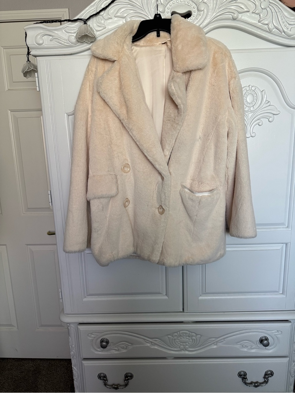 Free People Plush Teddy Coat in Cream